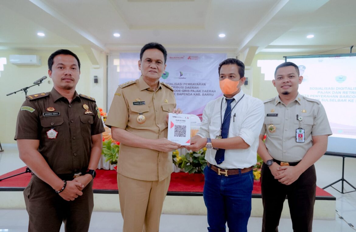 Sambutan Bupati Barru Suardi Saleh Mengapresiasi Digitalisasi Pembayaran Pajak dan Retribusi Daerah