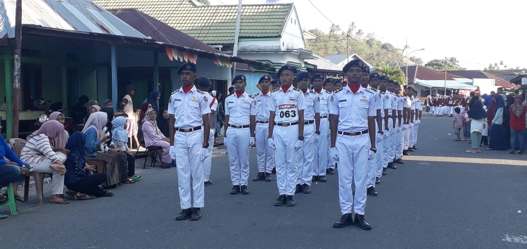 SMP N 2 LILIALI (JIKUMERASA) GIAT GRAK JALAN INDAH DENGAN GUGUS DEPAN BERNOMOR DADA 063