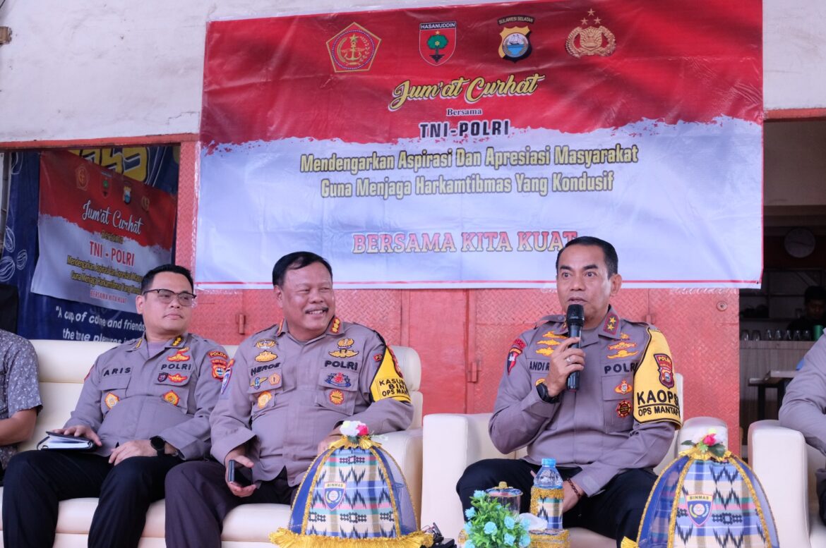 *Jumat Curhat Dengan Warga  Makassar, Kapolda Sulsel Himbau  Agar Perbedaan  Pilihan Jangan Jadikan Kita Konflik Atau Ribut*
