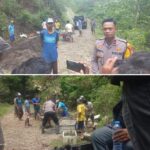 Kapolsek Balusu Bersama Warga Lakukan Perbaikan Akses Jalan Paddumpu Dengan Swadaya
