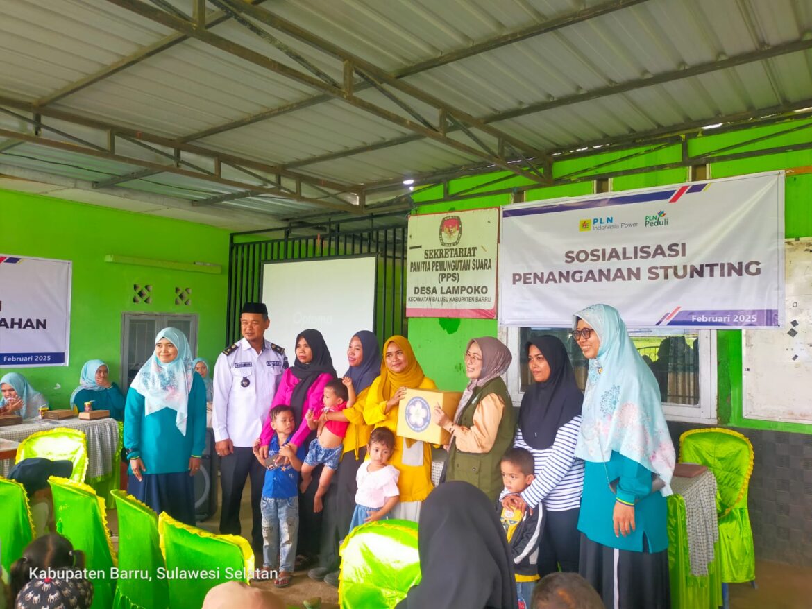 Pemdes Lampoko Bersama PT. Indonesia Power PLTU Barru Sukseskan Kegiatan Pencegahan Stunting Di Desa Lampoko