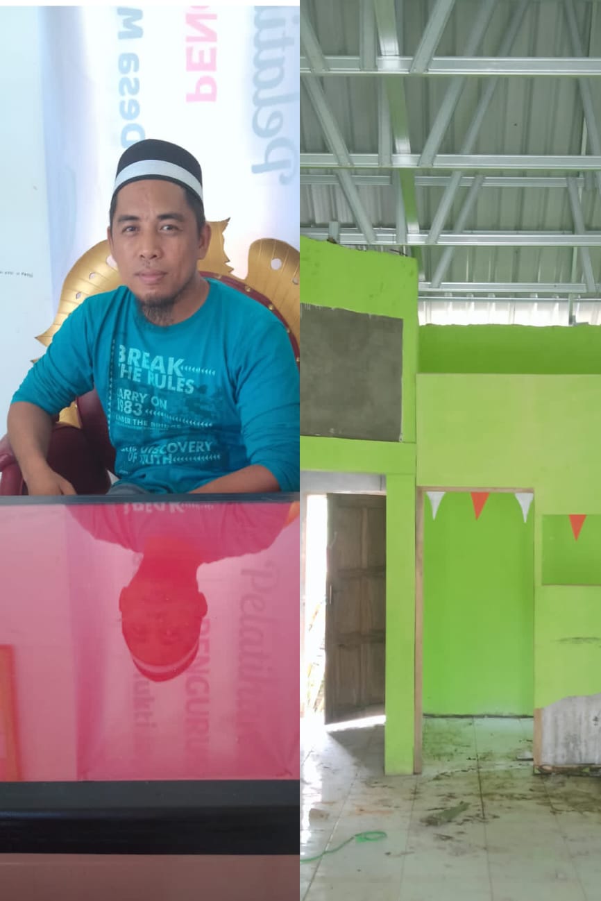Kades Mukti jaya, M Yusuf lagi Rehab Kantor Desanya.