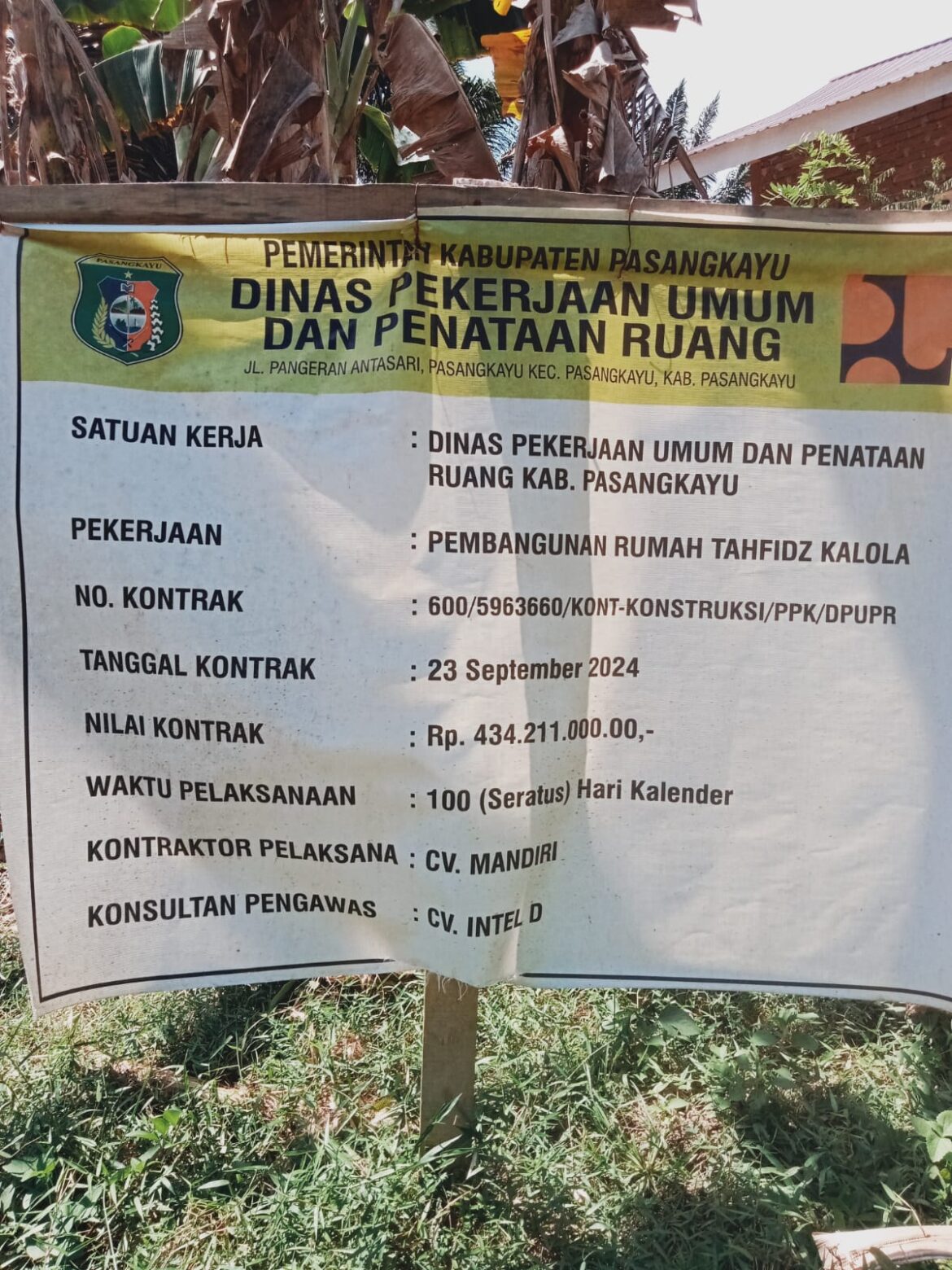 Pembangunan Rumah Tahfidz Kalola di Duga Terbengkalai Belum Rampung,
