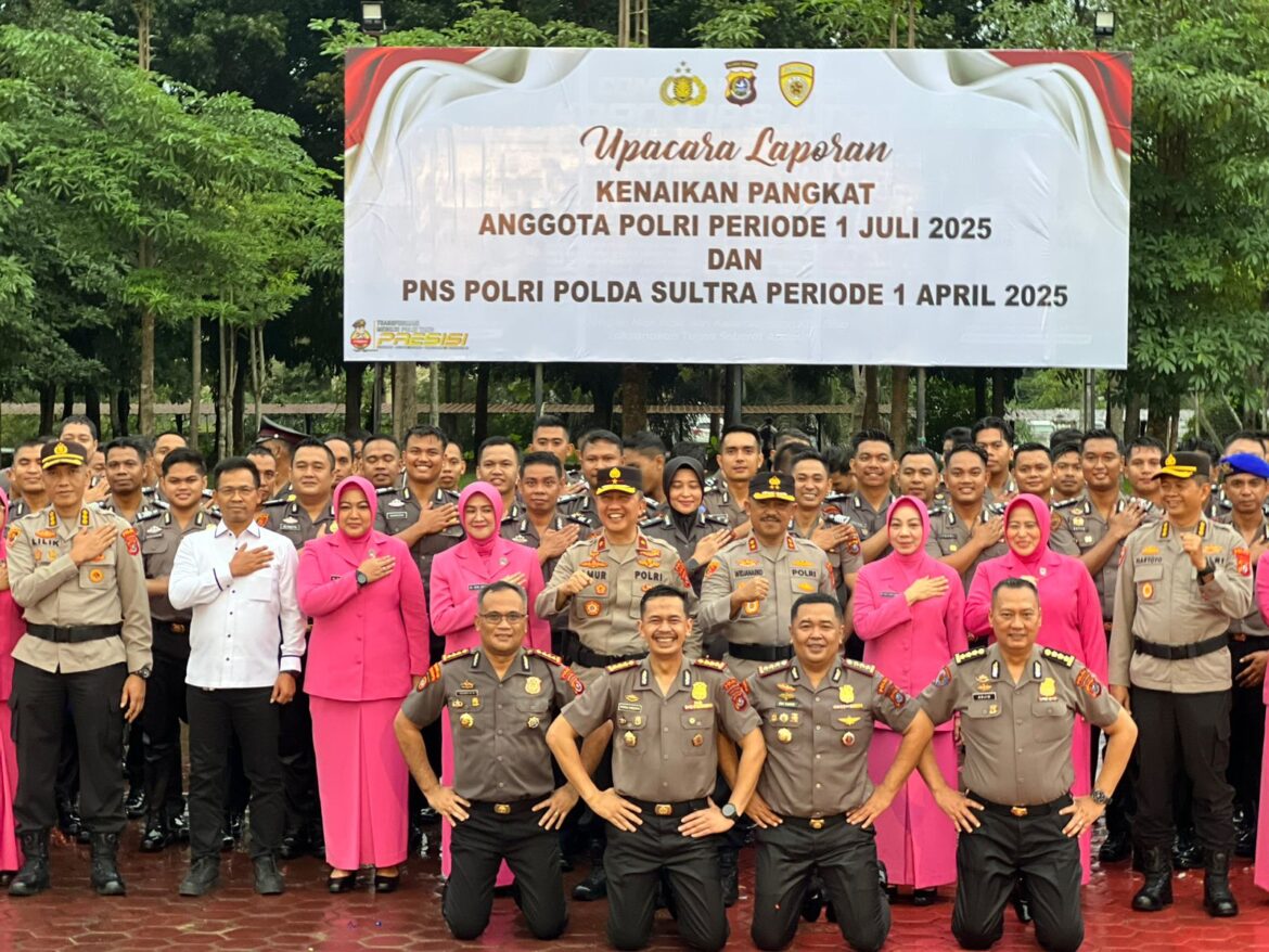 *Momen Hari Bhayangkara ke-79, Sebanyak 629 Personel Polda Sultra Naik Pangkat*
