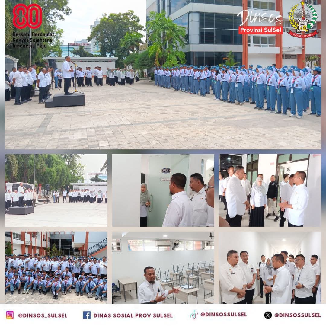 Gubernur Sulawesi Selatan Memimpin Apel Pagi Yang Di ikuti Oleh Seluruh Siswa Sekolah Rakyat Menengah Atas