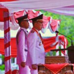 Gubernur Sultra Pimpin Upacara Penurunan Bendera HUT RI ke-80 di Kantor Gubernur