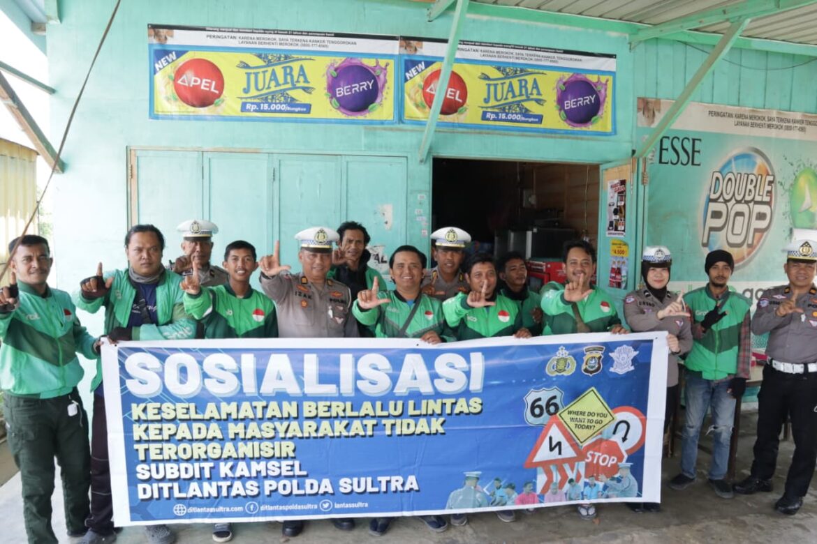 *Polantas Polda Sultra Gelar Sosialisasi Tertib Berlalu Lintas di Pangkalan 𝘖𝘫𝘦𝘬*