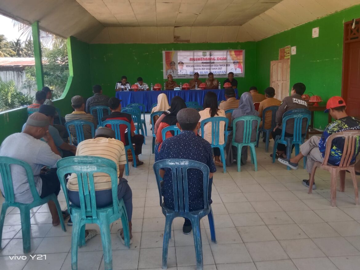 Pemerintah Desa Bumi Harapan Lakukan Musrembangdes Di rangkaikan Dengan Rembuk Stunting TA.2026 -2027.