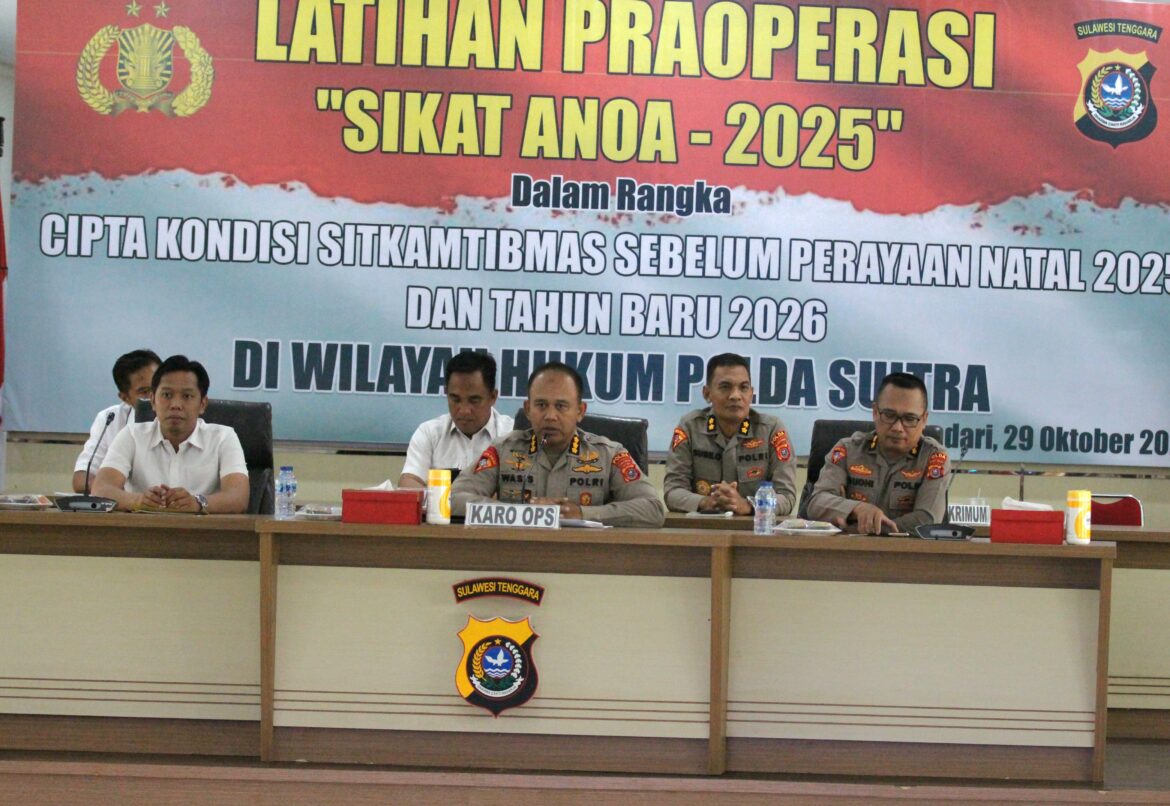 *Biro Ops Polda Sultra Gelar Latihan Praoperasi “Sikat Anoa 2025” Jelang Natal dan Tahun Baru*