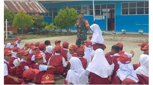 Koramil 1405-05 Mallusetasi Aktifkan Komsos dan Bangun Nasionalisme Usia Dini di Desa Bojo