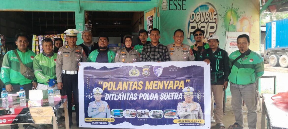 *Ditantas Menyapa Komunitas Ojol, Polda Sultra Ajak Pengemudi Jadi Pelopor Keselamatan Berlalu Lintas*