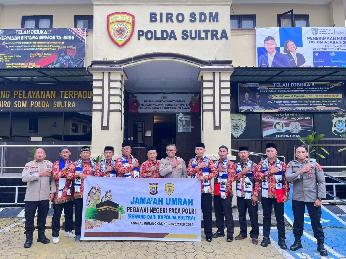 *Kapolda Sultra berikan Reward Umrah kepada Personel Polri dan ASN Polda Sultra*