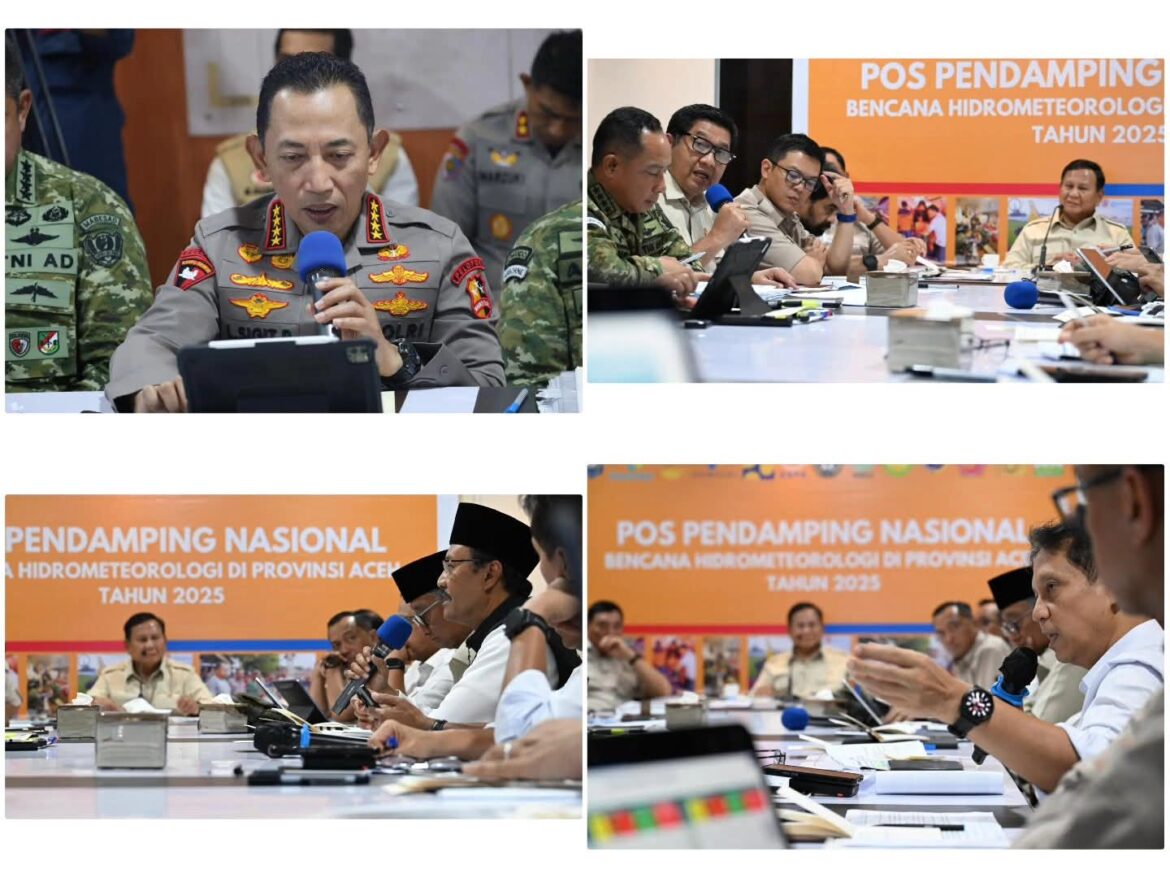 Presiden Prabowo Subianto Memimpin Rapat Terbatas Khusus di Pos Pendamping Nasional Penanganan Bencana Alam