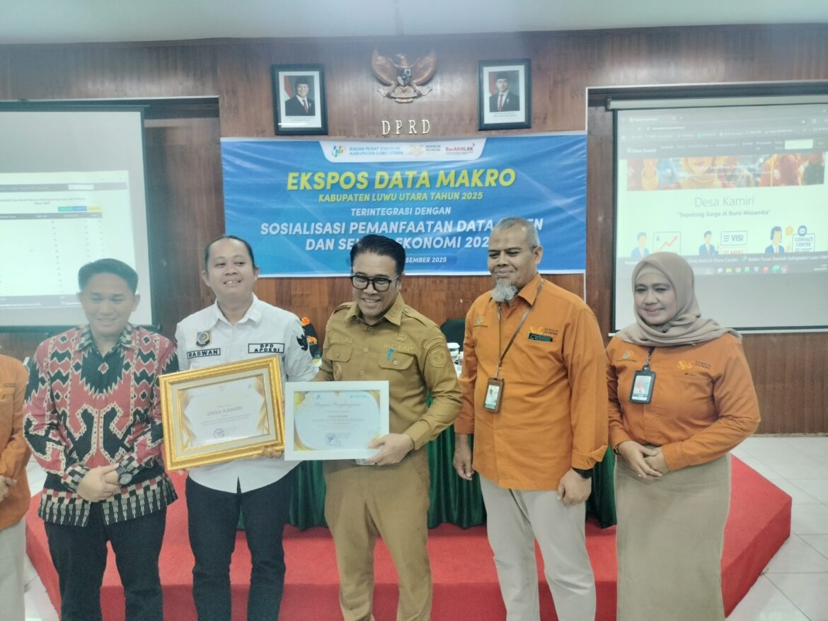 Desa Kamiri Raih Penghargaan Desa Cinta Statistik, Terbaik di Sulsel.