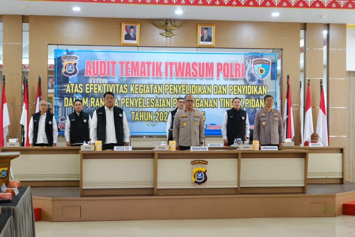 *Itwasum Polri Gelar Audit Tematik di Polda Sultra Terkait Penyelesaian Penanganan Tindak Pidana 2024–2025*