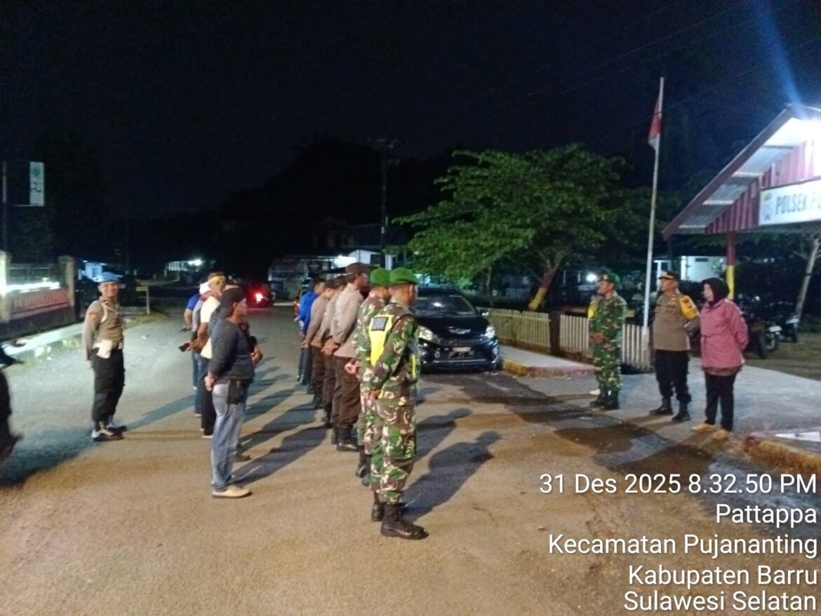 ​Sinergi Tanpa Batas, TNI-Polri dan Forkopimca Pujananting Kawal Malam Tahun Baru 2026