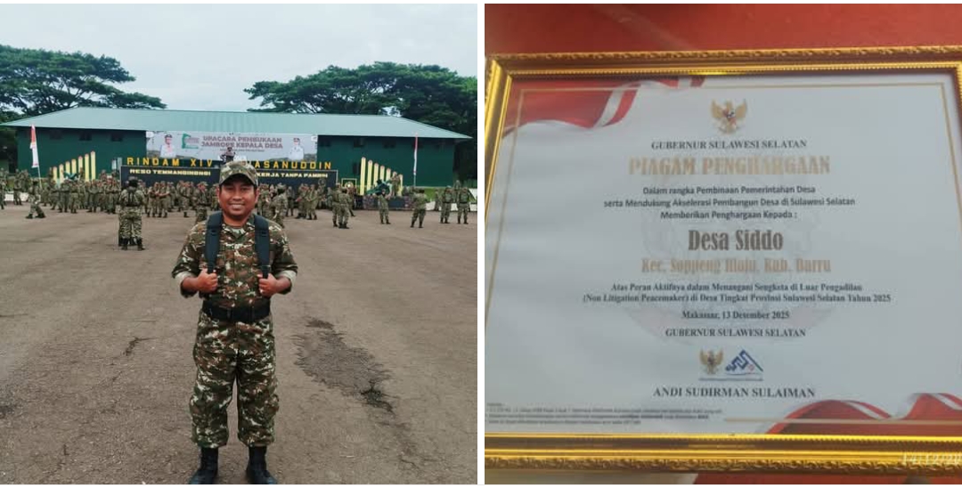 ​Desa Siddo Gowa Raih Penghargaan Gubernur Sulsel sebagai ‘Peacemaker Non-Litigasi’ Terbaik