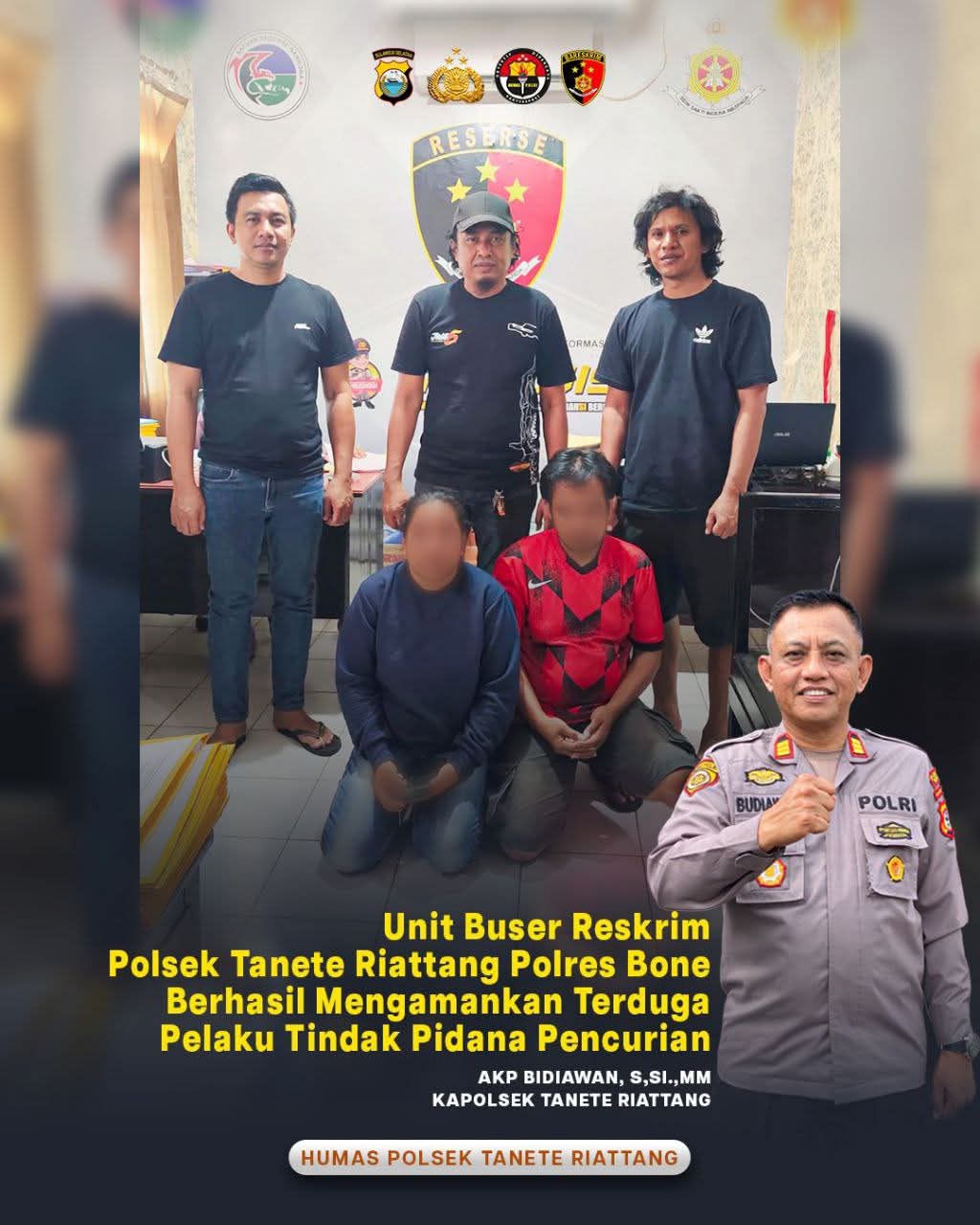Kerja Cepat dan Penyelidikan Intensif yang Dilakukan Tim Opsnal Polsek Tanete Riattang Polres Bone Kembali Membuahkan Hasil.