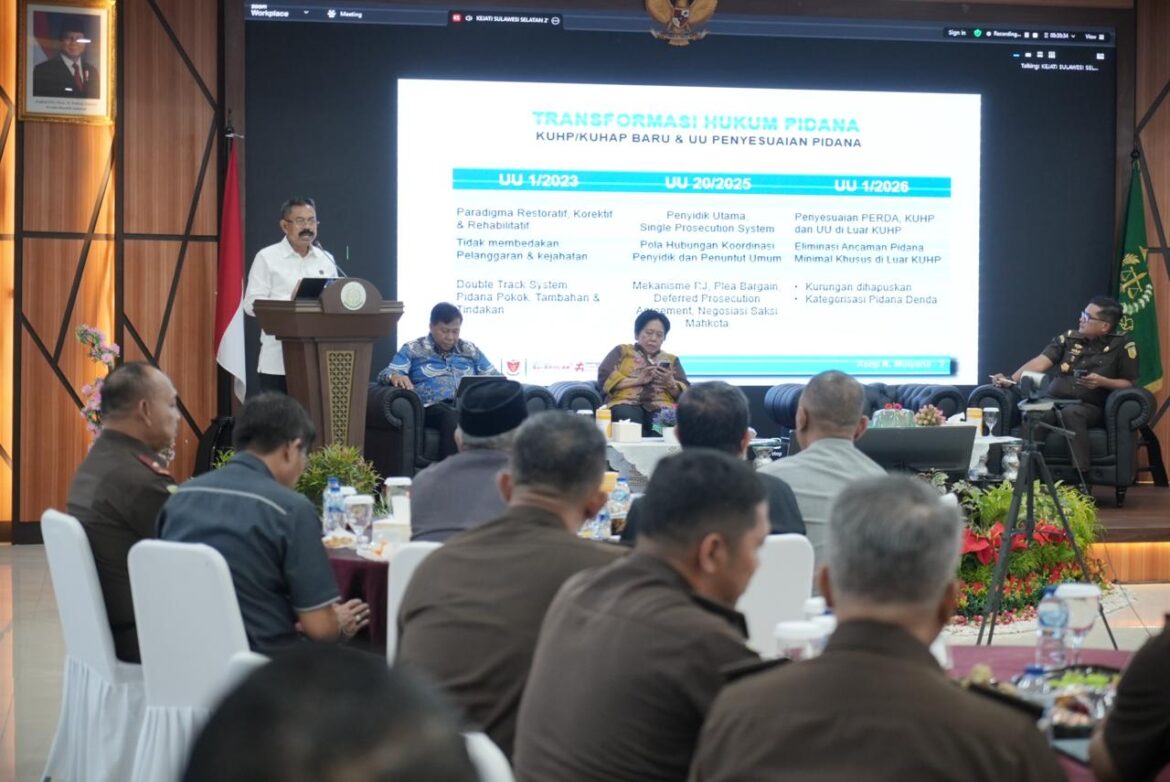 Bintek KUHP dan KUHAP Baru di Kejati Sulsel,  Peran Jaksa sebagai Navigator Utama Penanganan Perkara