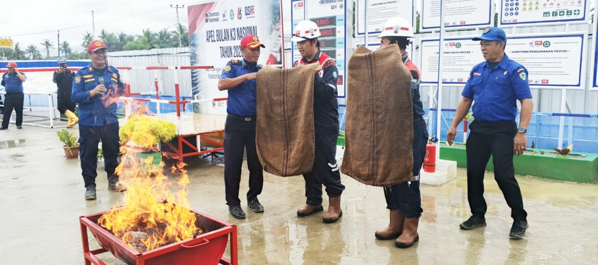 ​Dipimpin Kabid Alihkang Tingkatkan Kesiagaan, 326 Pekerja Proyek Waskita-FYP KSO Ikuti Pelatihan Damkar dan Penyelamatan