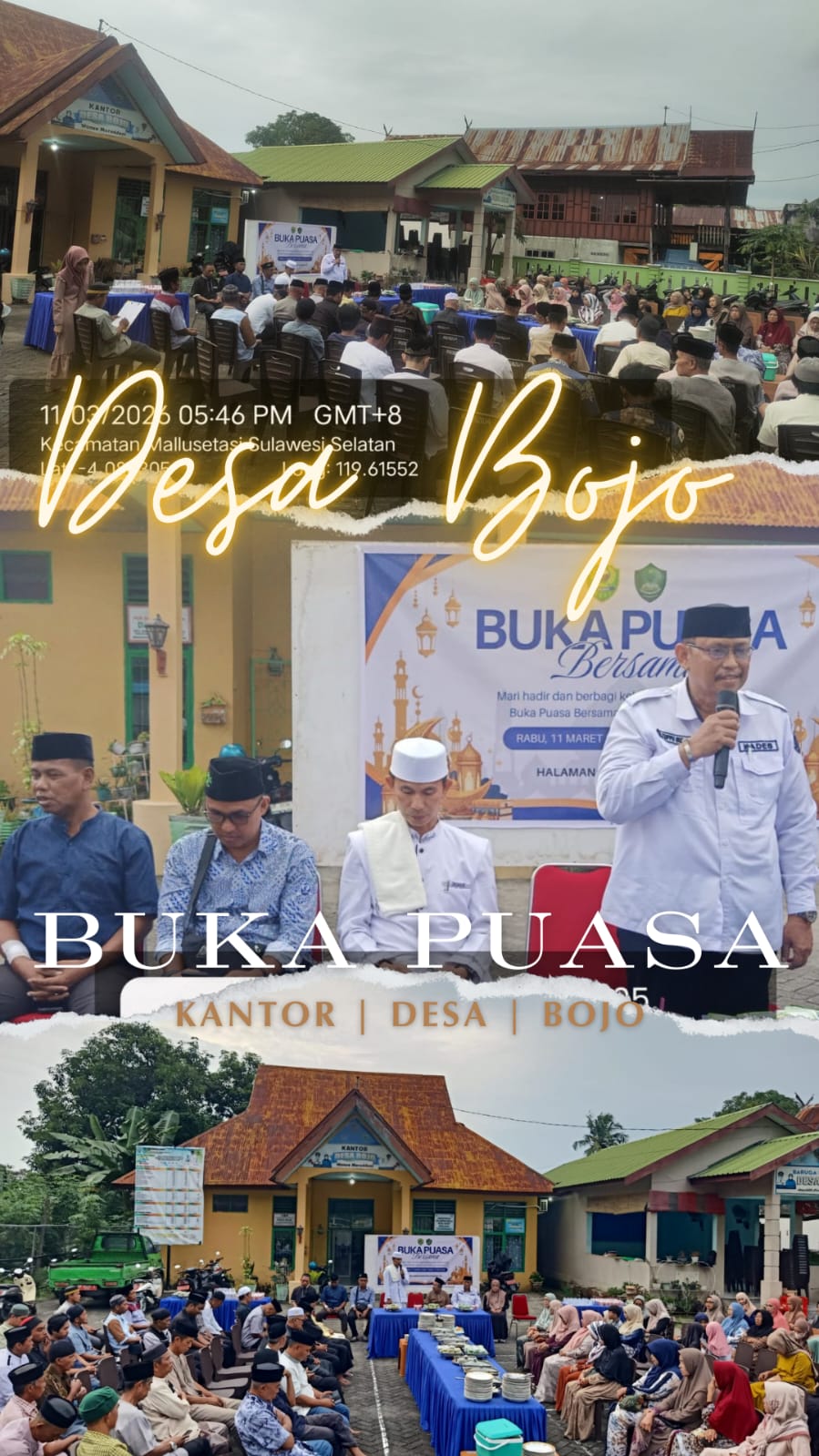 Pererat Silaturahmi, Pemdes Bojo Gelar Buka Puasa Bersama Masyarakat di Halaman Kantor Desa