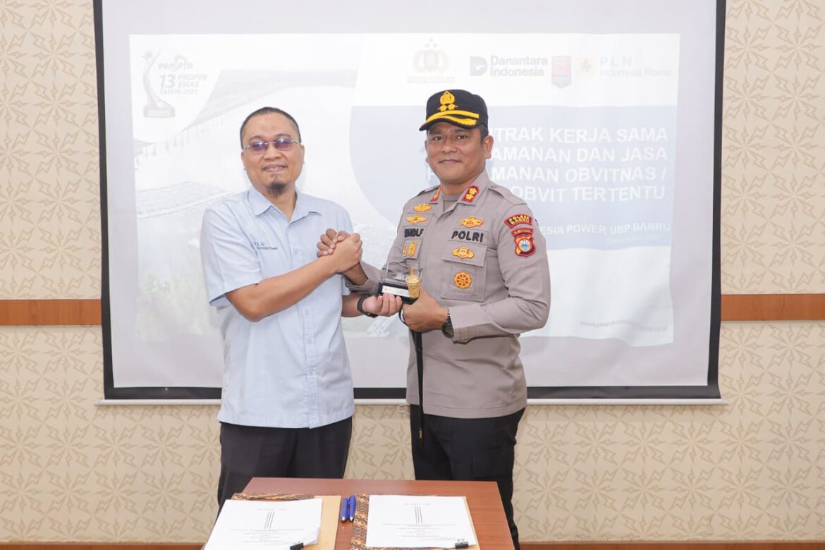 Perkuat Pengamanan Objek Vital Nasional, Polres Barru dan PLTU Barru Teken MoU