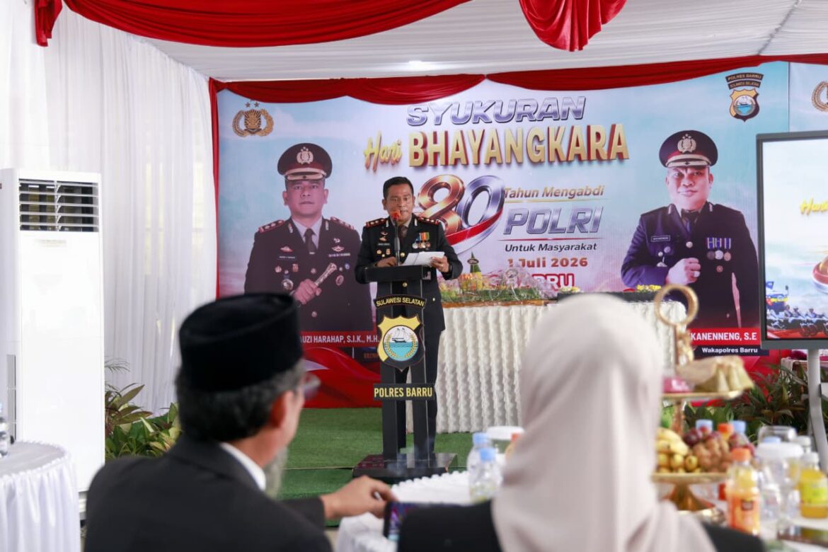 ​Puncak Hari Bhayangkara ke-80, Kapolres Barru Tekankan Pendekatan Humanis dan Dorong Sektor Pariwisata Daerah