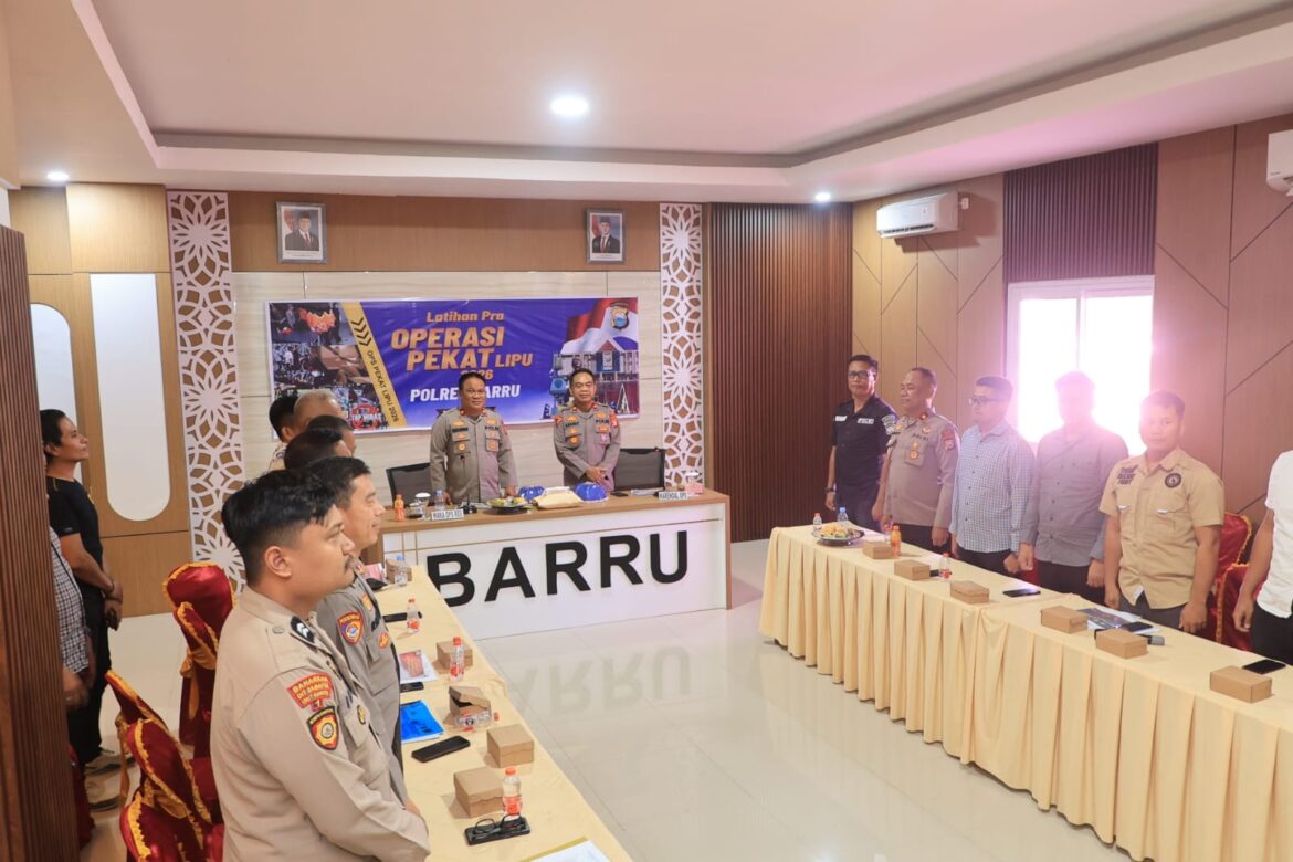 POLRES BARRU MATANGKAN KESIAPAN PERSONEL MELALUI LATIHAN PRA OPERASI PEKAT LIPU 2026