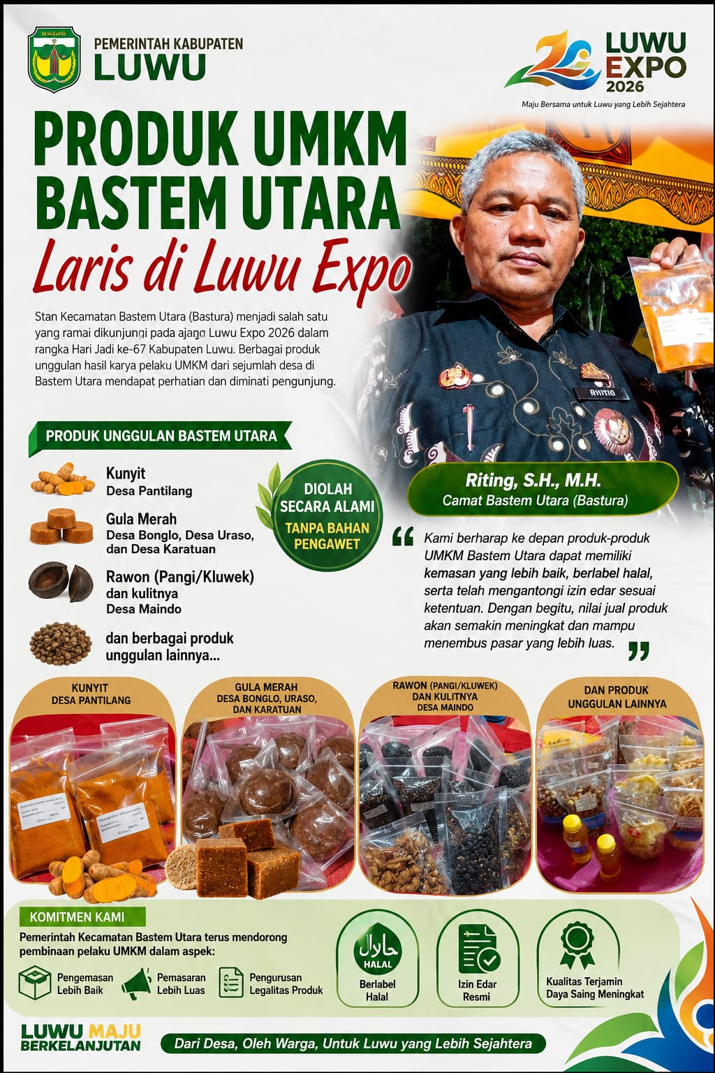 Produk UMKM Bastem Utara Laris di Luwu Expo, Camat Berharap Kemasan dan Legalitas Terus Ditingkatkan