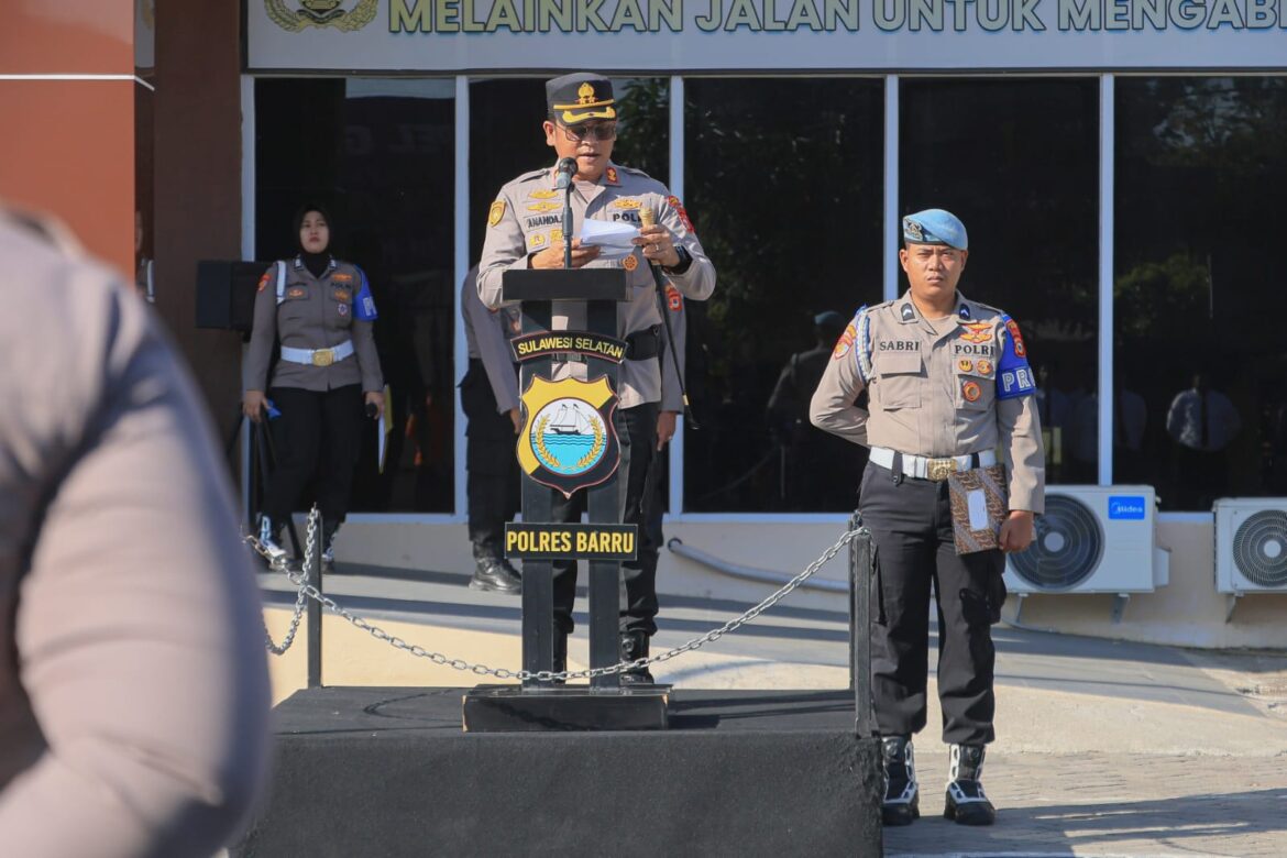 ​Gelar Apel Kesiapsiagaan, Kapolres Barru Ajak Semua Pihak Bersinergi Cegah Karhutla