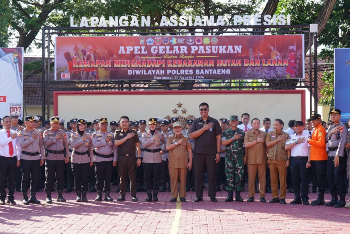 Wabup Bantaeng Hadiri Apel Gelar Pasukan, Perkuat Kesiapsiagaan Hadapi Karhutla