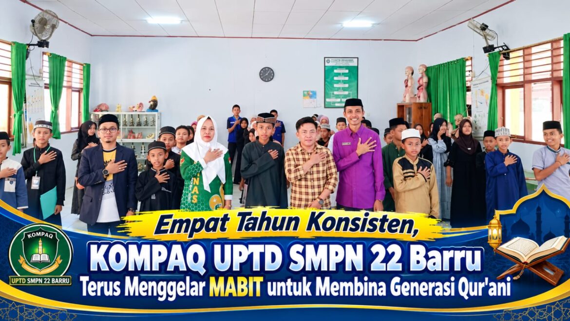 Empat Tahun Konsisten, KOMPAQ UPTD SMPN 22 Barru Terus Menggelar MABIT untuk Membina Generasi Qur’ani