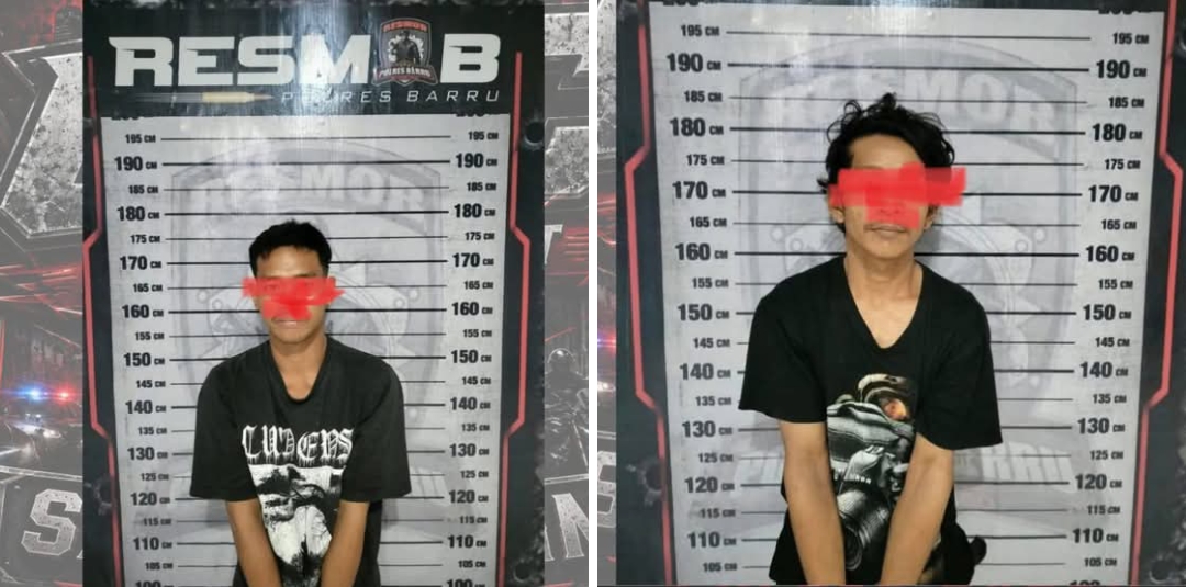 ​Polres Barru Amankan Dua Pelaku Penganiayaan Bersenjata Tajam Asal Makassar