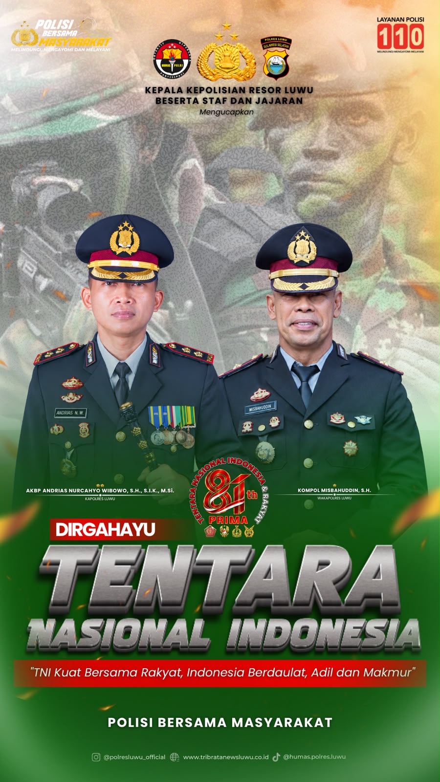 Polres Luwu Perkuat Sinergitas TNI-Polri dalam Peringatan HUT TNI ke-81